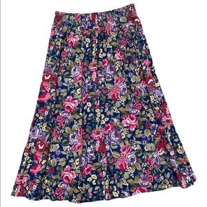 Vintage Fritzi cottage core skirt Floral 90s USA Pleated Prairie Flowers Large